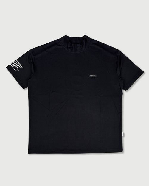 VERTICAL LOGO MOCK NECK SHIRTS BLACK
