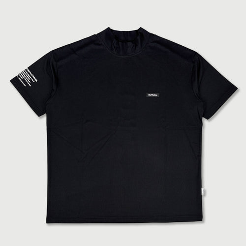 WM VERTICAL LOGO MOCK NECK SHIRTS BLACK
