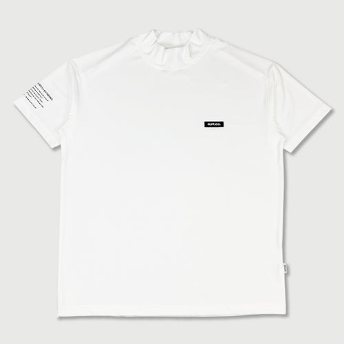 VERTICAL LOGO MOCK NECK SHIRTS WHITE