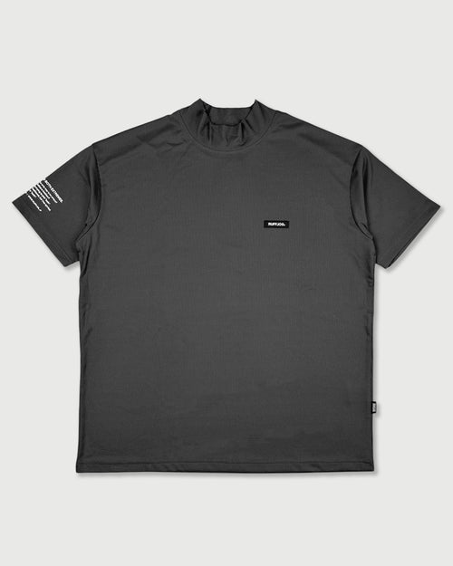 WM VERTICAL LOGO MOCK NECK SHIRTS CHARCOAL
