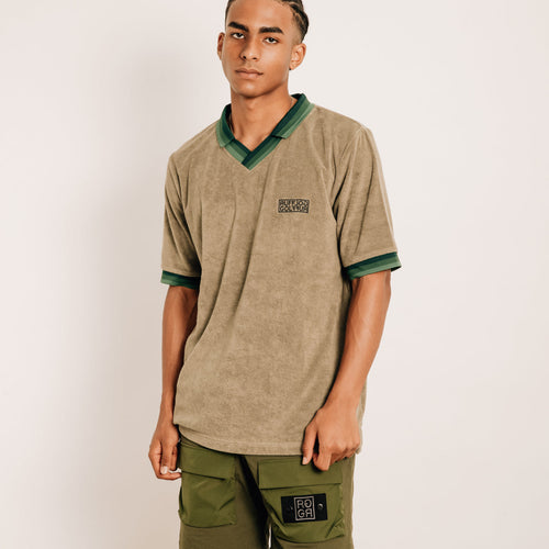 Tri-Collar Pile Mesh Polo Olive