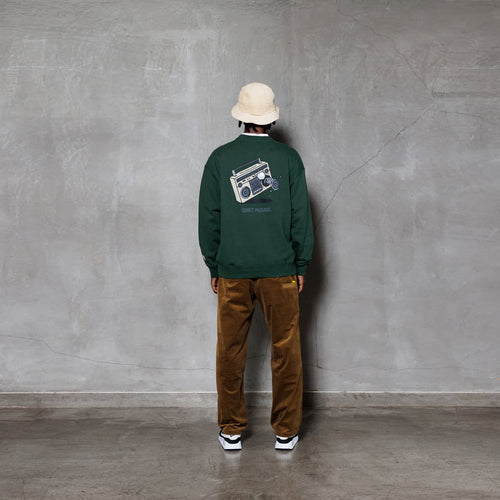 Boom Box Back Print Sweat Crew