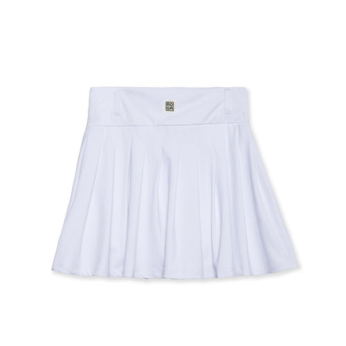 RUFFLOG CURSIVE LOGO SKIRT WHITE