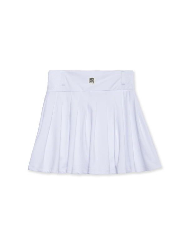 RUFFLOG CURSIVE LOGO SKIRT WHITE