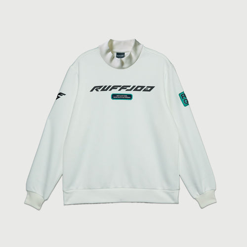 RACING LOGO L/S MOCK NECK SHIRTS WHITE