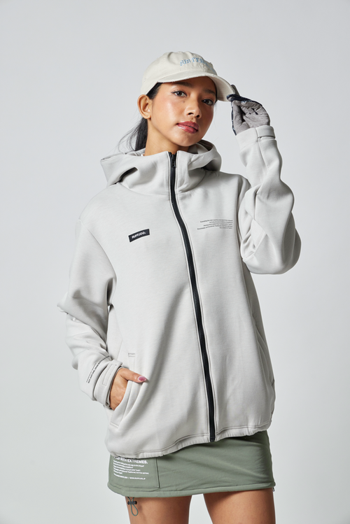 ZIP HOODIE JACKET BEIGE