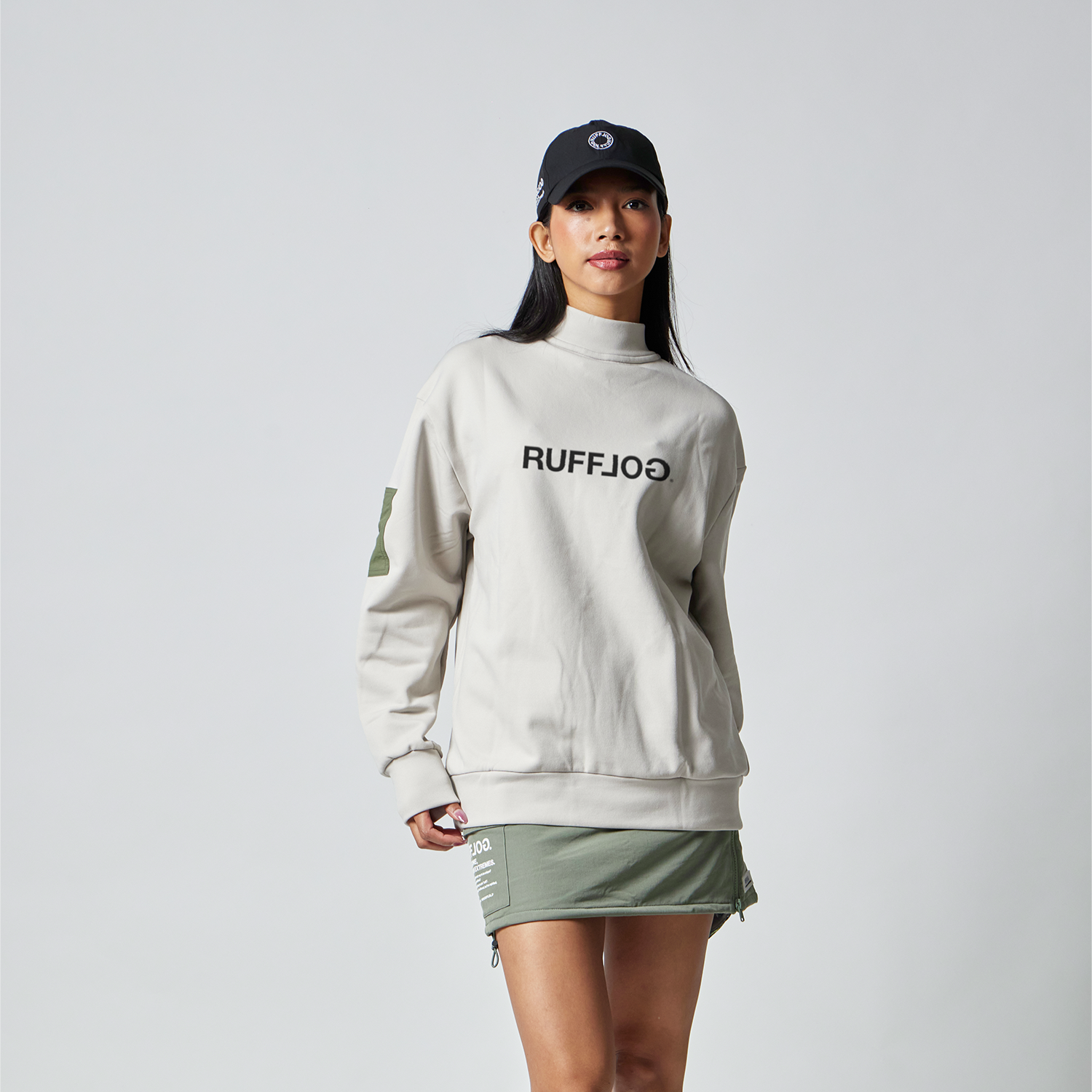 MOCK NECK SWEAT BLACK – RUFFLOG