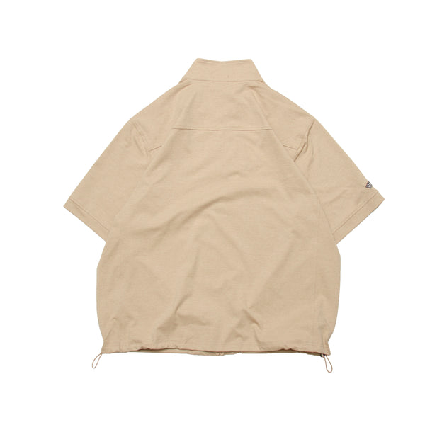 STRETCH ZIP UP SHIRT SAND