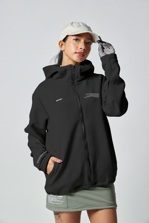 ZIP HOODIE JACKET BLACK