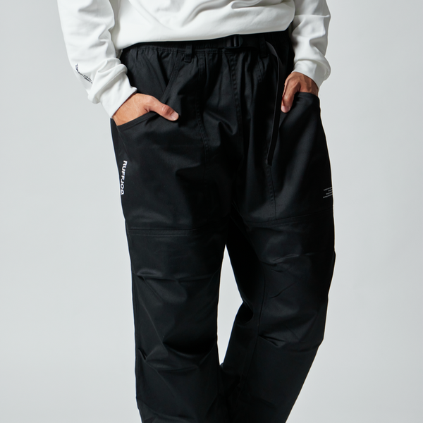 WAIST BELT LONG PANTS BLACK