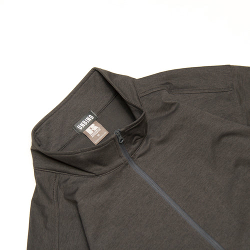 STRETCH ZIP UP SHIRT CHARCOAL