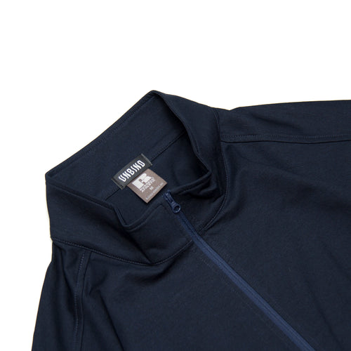 STRETCH ZIP UP SHIRT NAVY