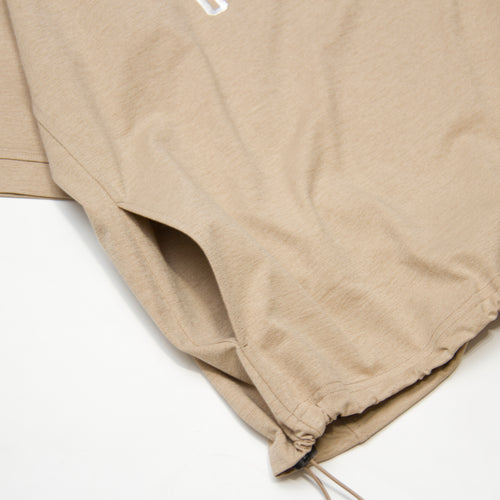 STRETCH ZIP UP SHIRT SAND