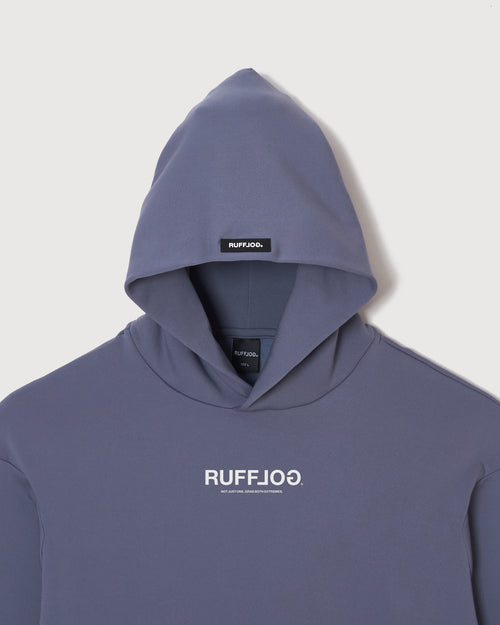 KNIT HOODIE PARKA BLUE