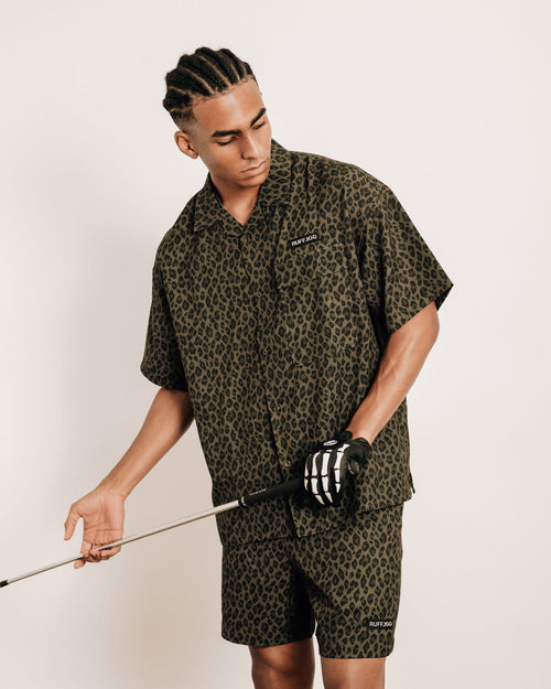 Stretch Leopard Shirt Yellow Leopard