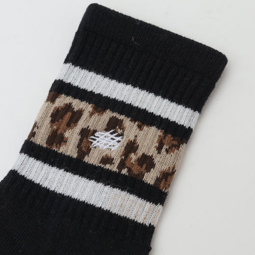 Leopard Lined Coolmax Socks BLACK