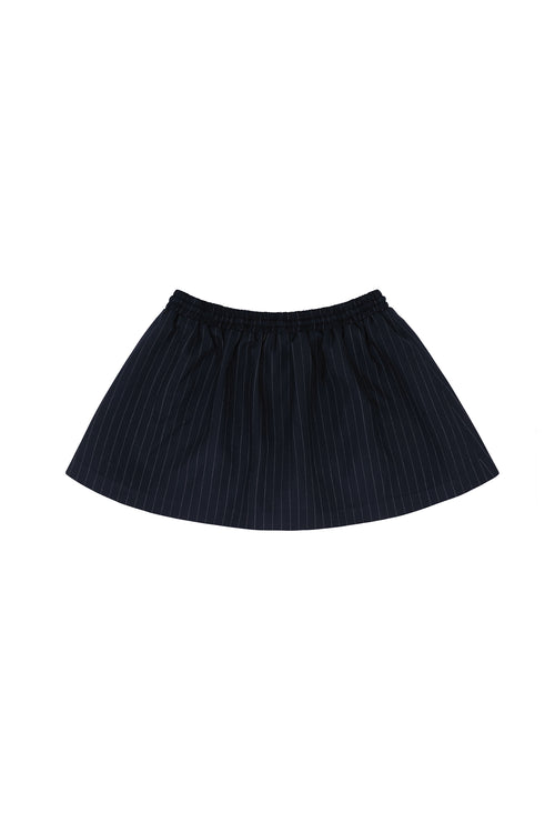 Pinstripe Drawstring Mini Skirt