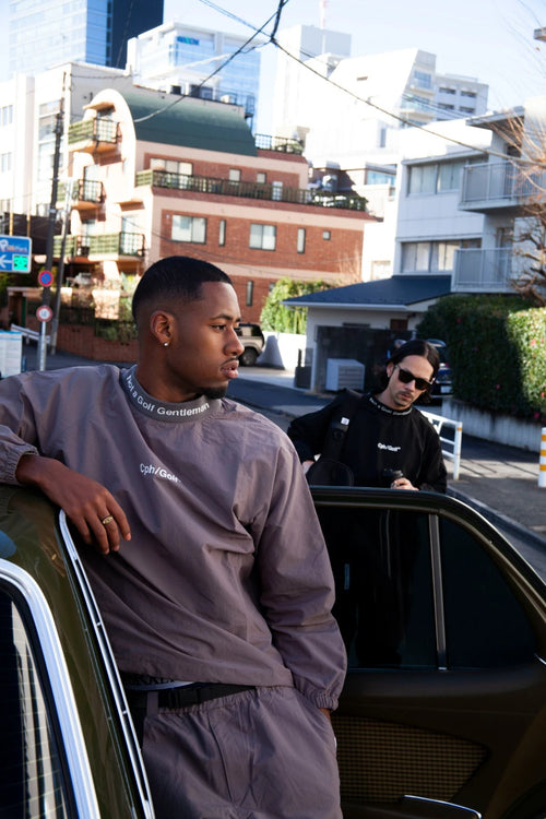 JACQUARD MOCK NECK WIND BREAKER