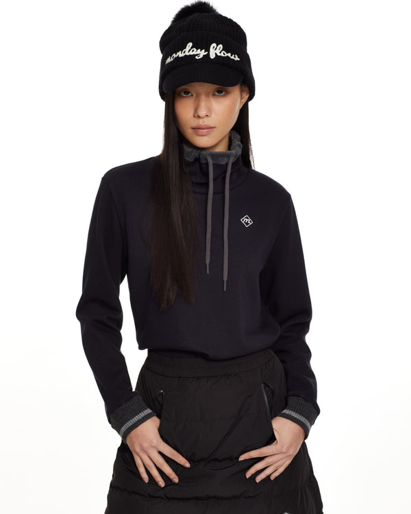 Real fur wool knit cap