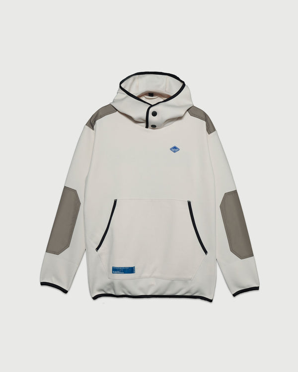 BORDER BACK HOODIE PARKA WHITE