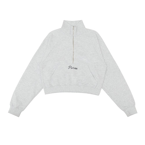 Logo Embroidered Half-zip Sweatshirt