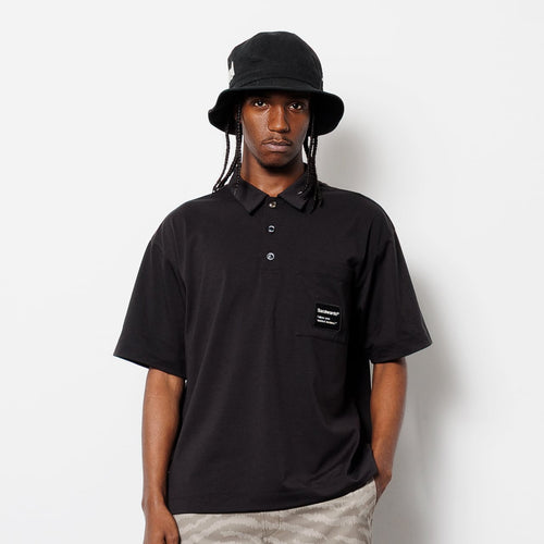 Statement Typo Back Print Solid Collar Shirt S/S_511-20004