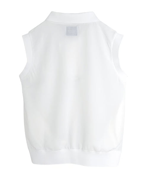 WM Breezy Linen-Like Piqué No-sleeve Polo