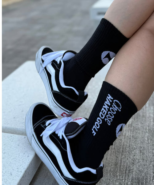 ”Choose NAKED GOLF” socks