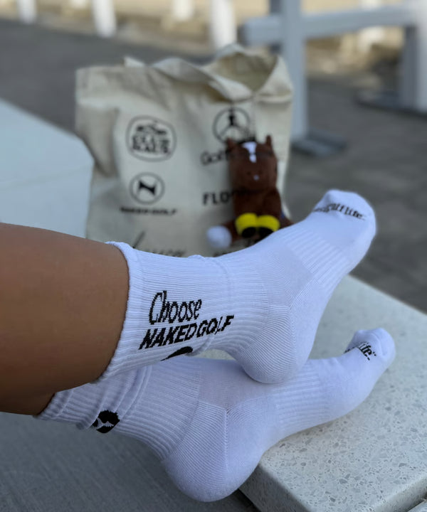 ”Choose NAKED GOLF” socks