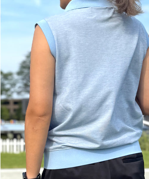 WM Breezy Linen-Like Piqué No-sleeve Polo