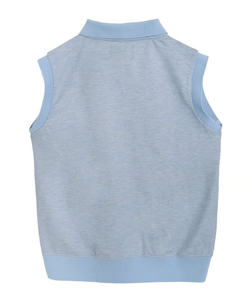 WM Breezy Linen-Like Piqué No-sleeve Polo