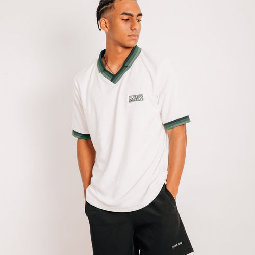 Tri-Collar Pile Mesh Polo Off White