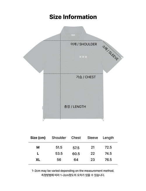 Half Zip-up Ventilation Stand Collar P-shirts