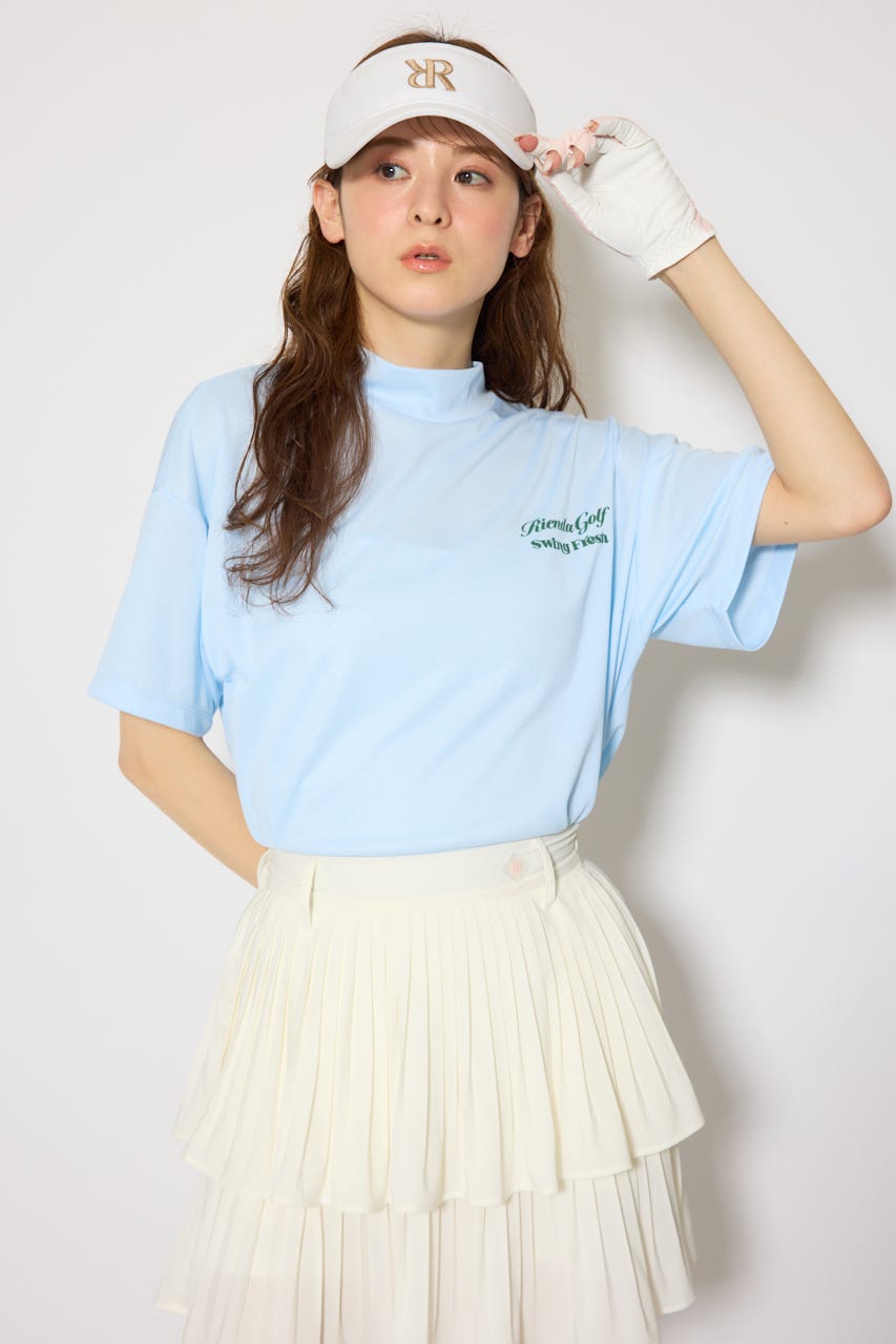 RUFFLOG モックネックT RUFFLOG ラフロッグ モックネック 半袖Tシャツ ブラック系 L ゴルフ