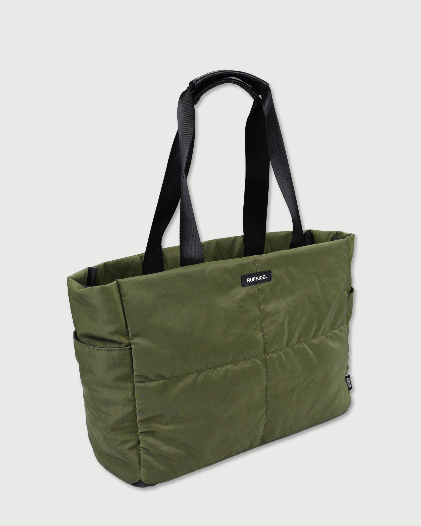 RUFFLOG QUILTING SHOULDER TOTE BAG