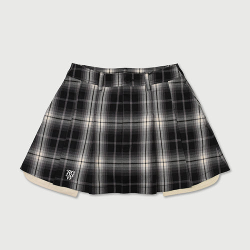RW check pleats skirt