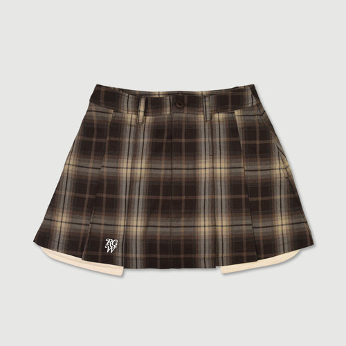 RW check pleats skirt