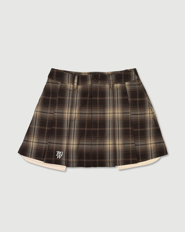 RW check pleats skirt