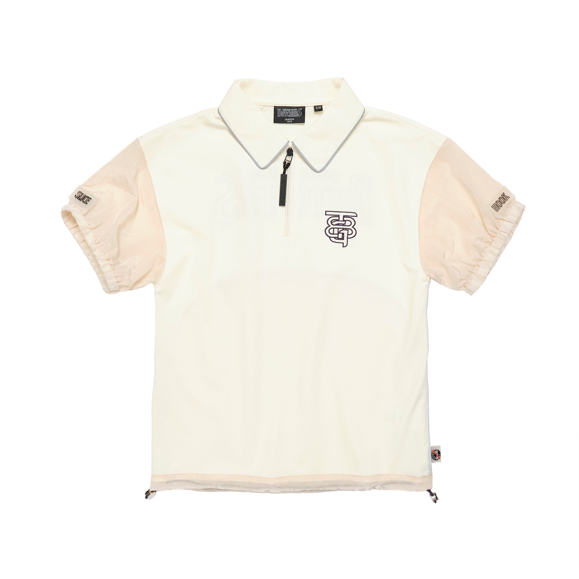 WOMEN〉Sheer Sleeve H/Z POLO – RUFFLOG