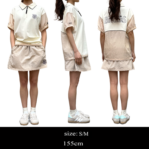 〈WOMEN〉Sheer Sleeve H/Z POLO