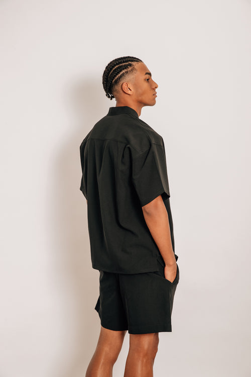Stretch Big Pocket Shirt Black