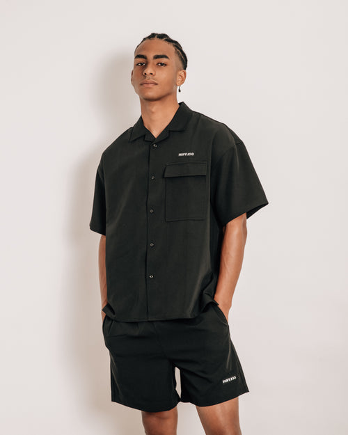 Stretch Big Pocket Shirt Black