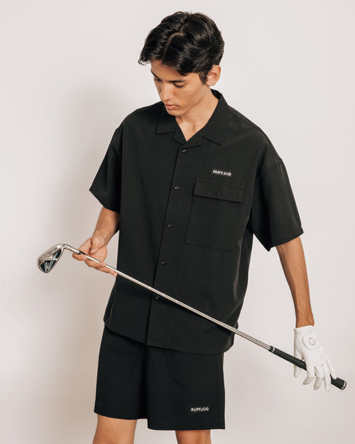 Stretch Big Pocket Shirt Black