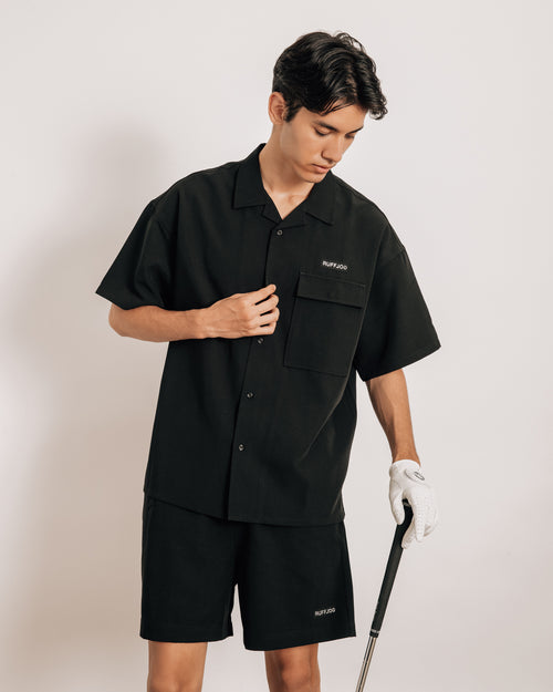 Stretch Big Pocket Shirt Black