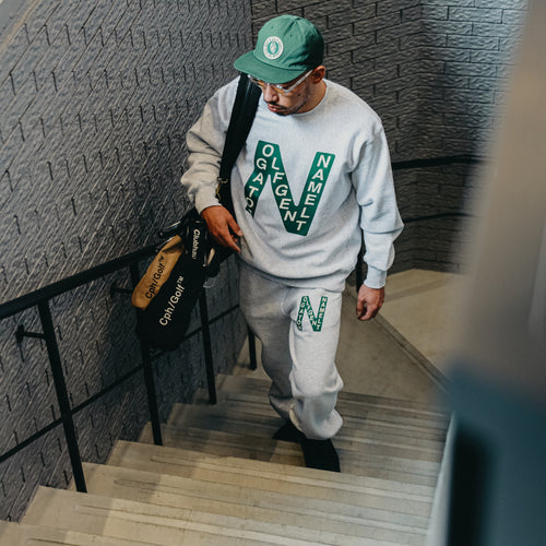 #INITIAL “N” CREW SWEAT GRAY