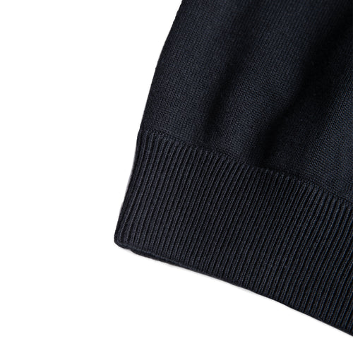 #CLUB JACQUARD MOCK KNIT BLACK
