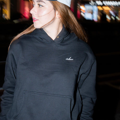LOGO HOODED PULL OVER BLACK