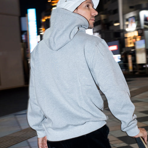 LOGO HOODED PULL OVER GREY