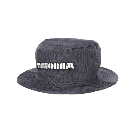 BASIC LOGO WAPPEN CORDUROY BUCKET HAT  DARK GREY