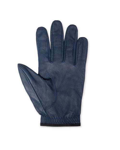 #Overlap Logo Leather Glove Navy